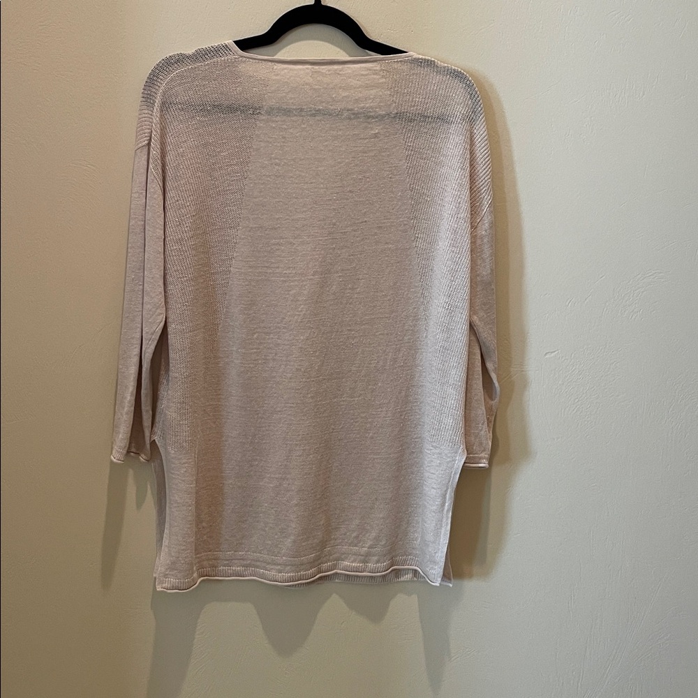 Poetry Soft Beige Lightweight 3/4 Sleeve Sweater - Picture 2 of 9